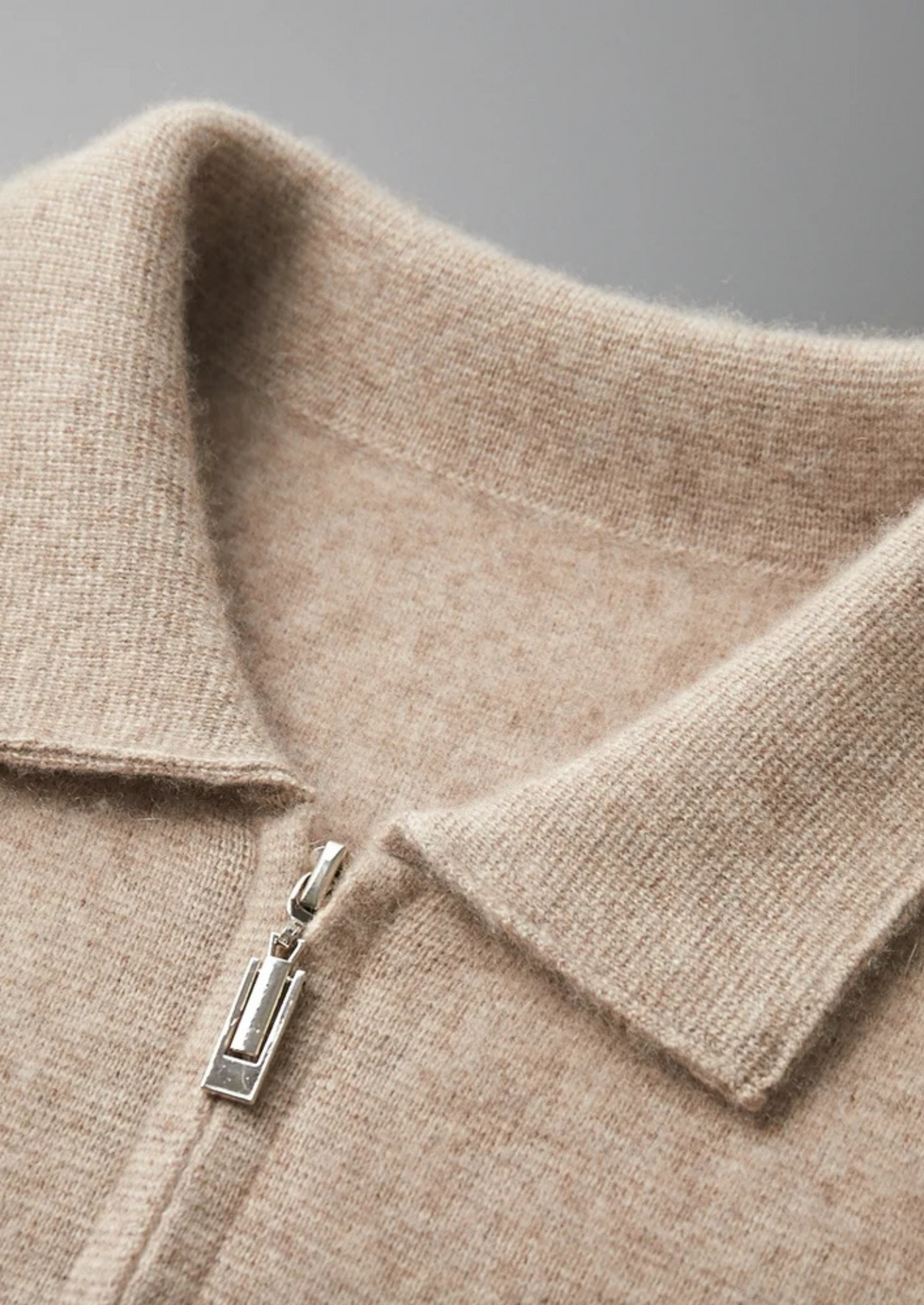 Premium Cashmere Zipper Cardigan, view 4