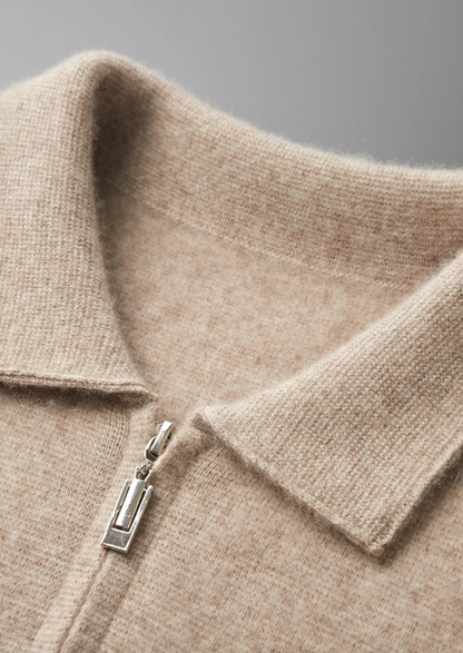 Premium Cashmere Zipper Cardigan, view 4