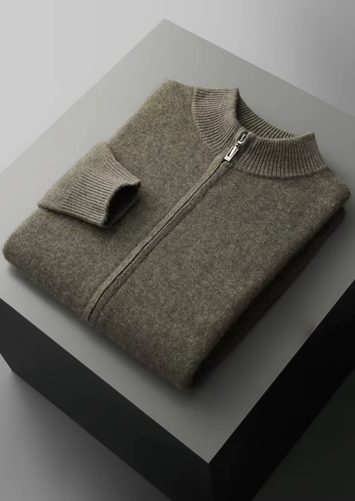 Pure Extra-Fine Merino Wool Zipper Cardigan, view 14
