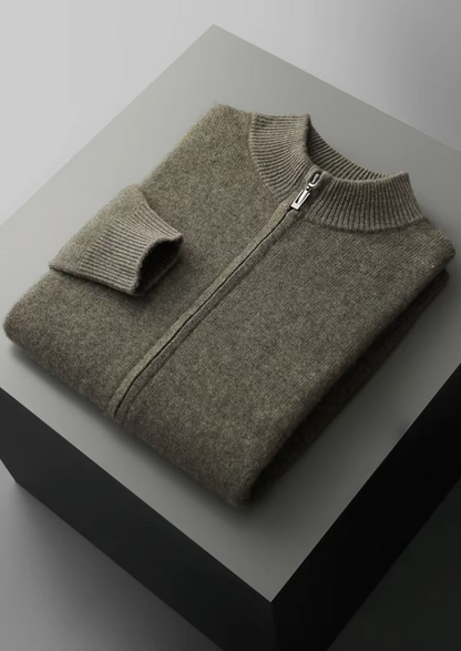 Pure Extra-Fine Merino Wool Zipper Cardigan, view 14