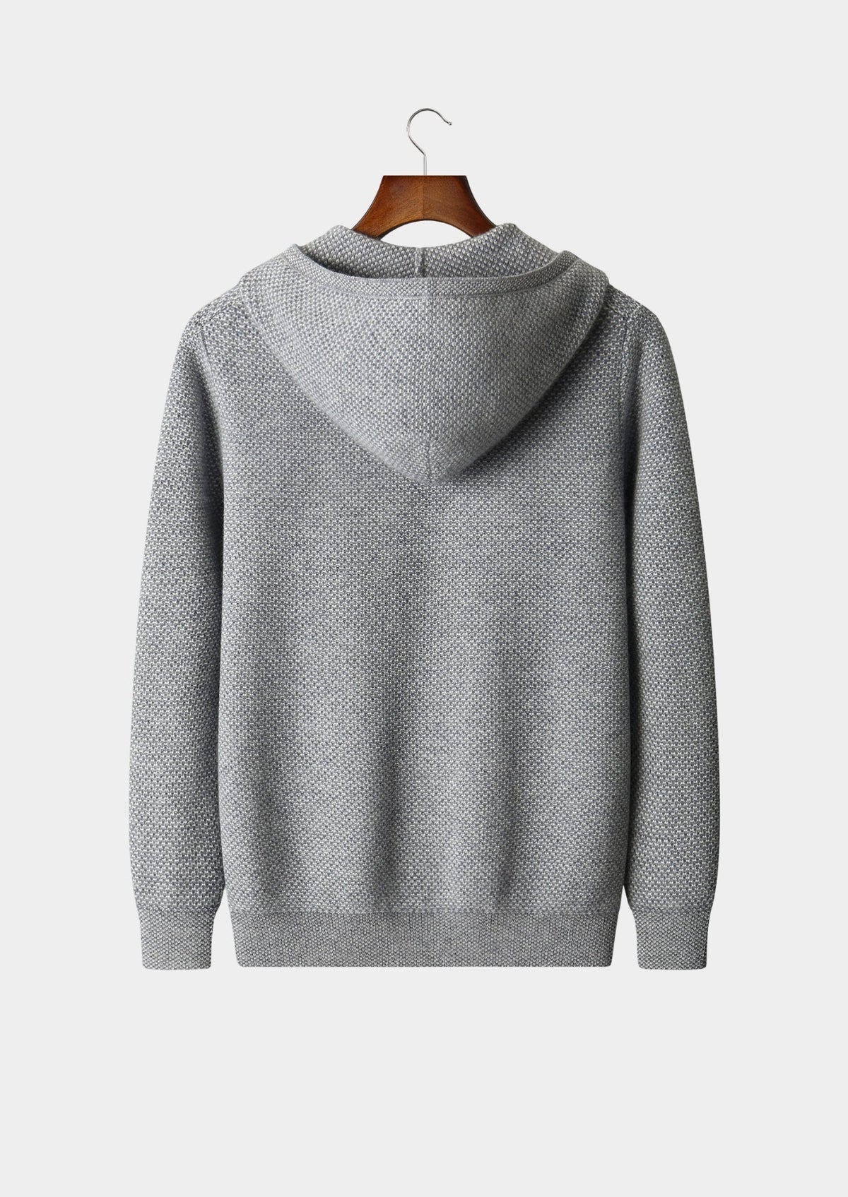 Pure Extra-Fine Merino Wool Jaquard Hoodie, view 2