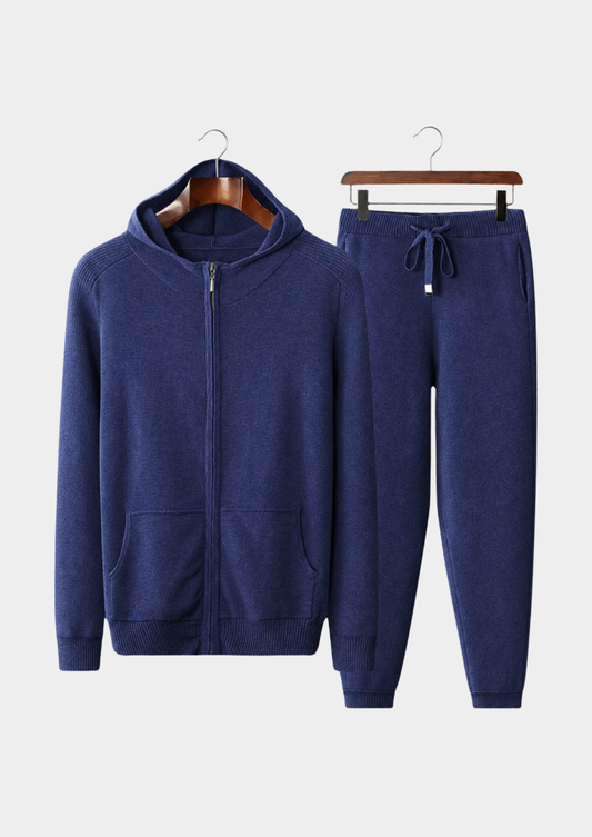 Premium Cashmere Navy Blue Kilian Leisure Set, view 1