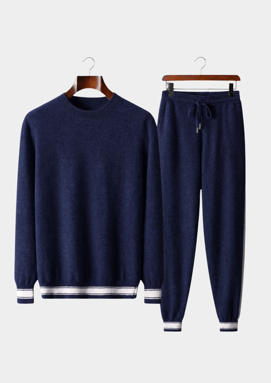 Premium Cashmere Navy Blue Vienna Leisure Set, view 1