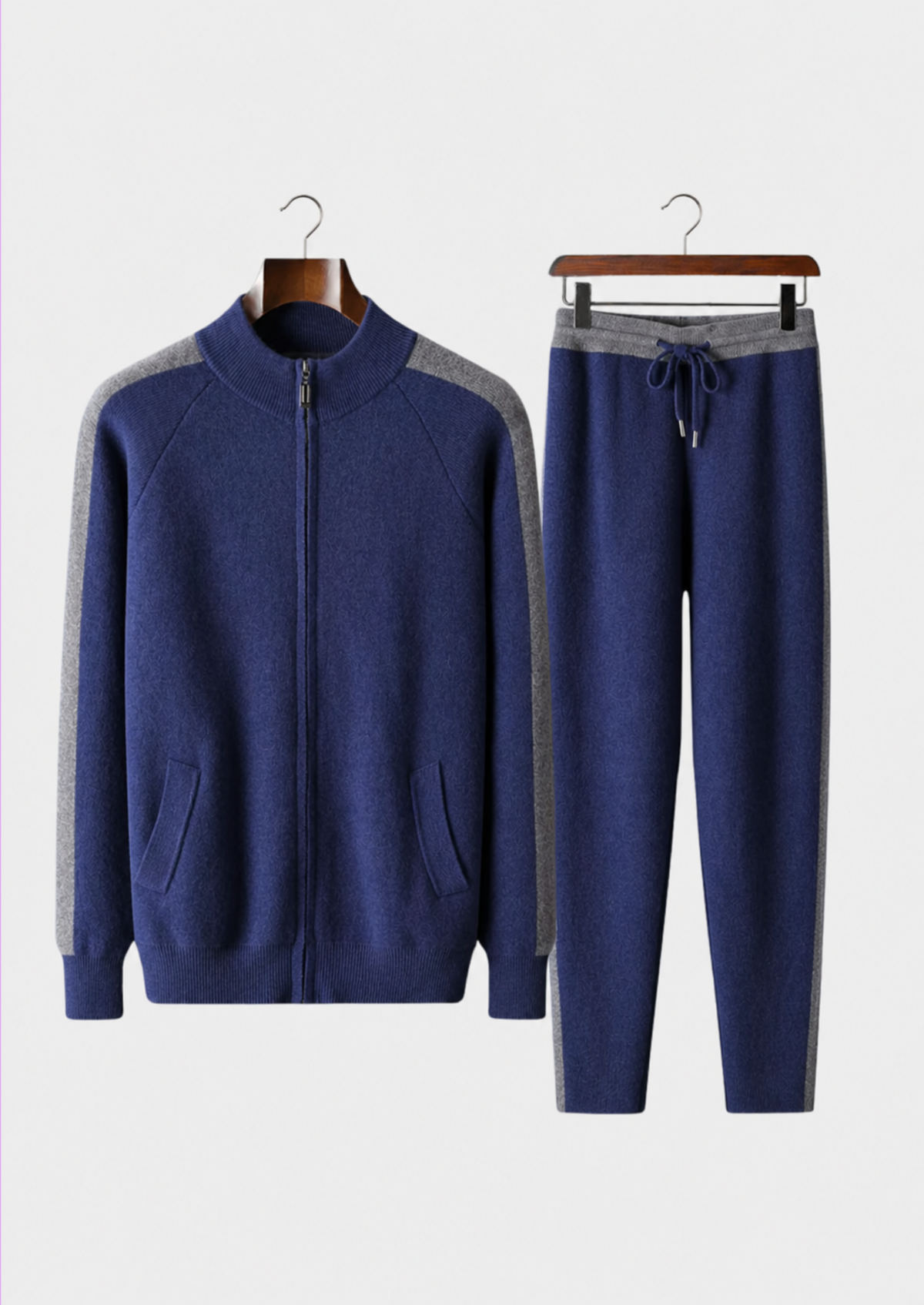 Premium Cashmere Navy Blue Torino Leisure Set, view 1