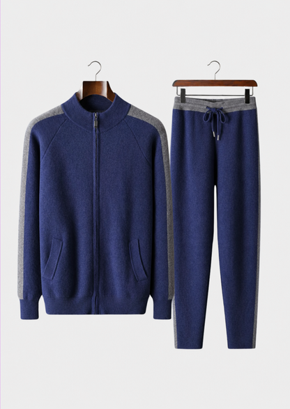 Premium Cashmere Navy Blue Torino Leisure Set, view 1