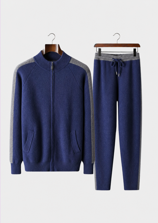 Premium Cashmere Navy Blue Torino Leisure Set, view 1