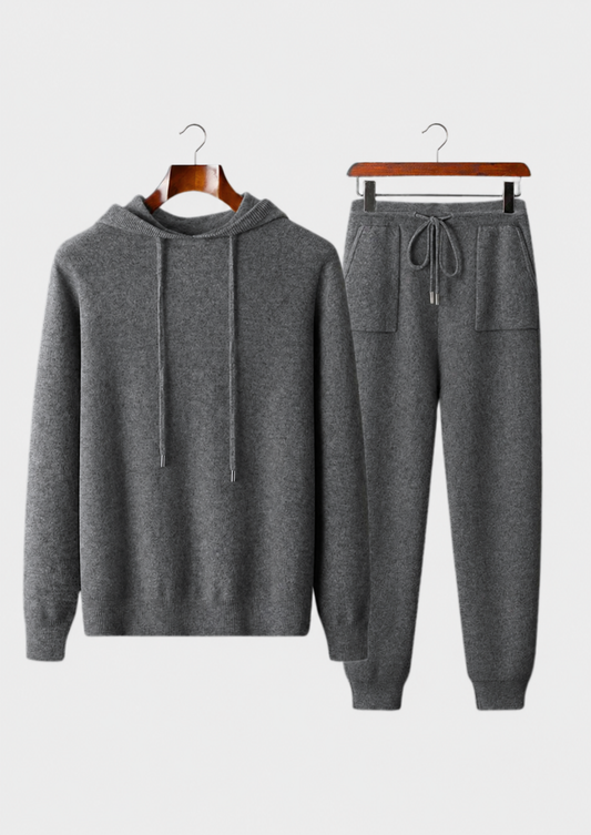 Premium Cashmere Dark Gray Alain Leisure Set, view 1