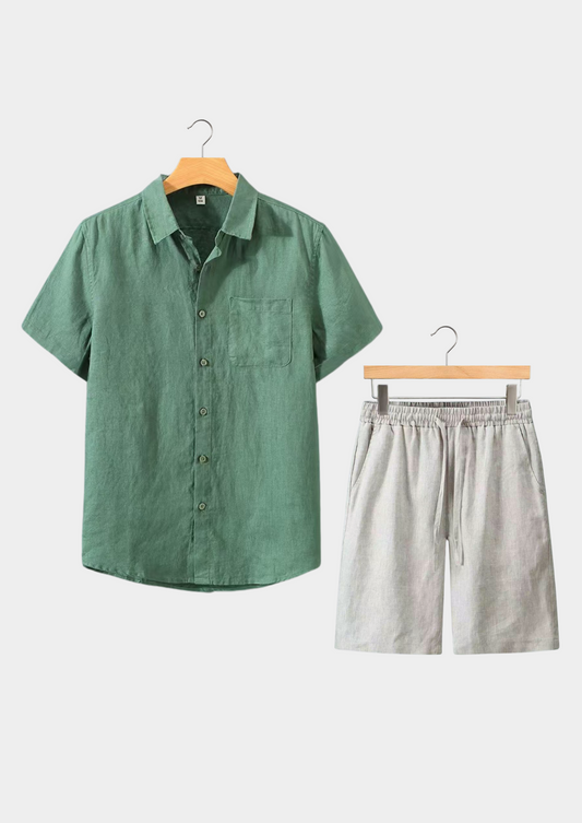 Aurelia Shortsleeve Summer Set - Green/beige, view 1