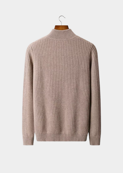 Pure Extra-Fine Merino Wool Ribbed Henley Sweater, view 2