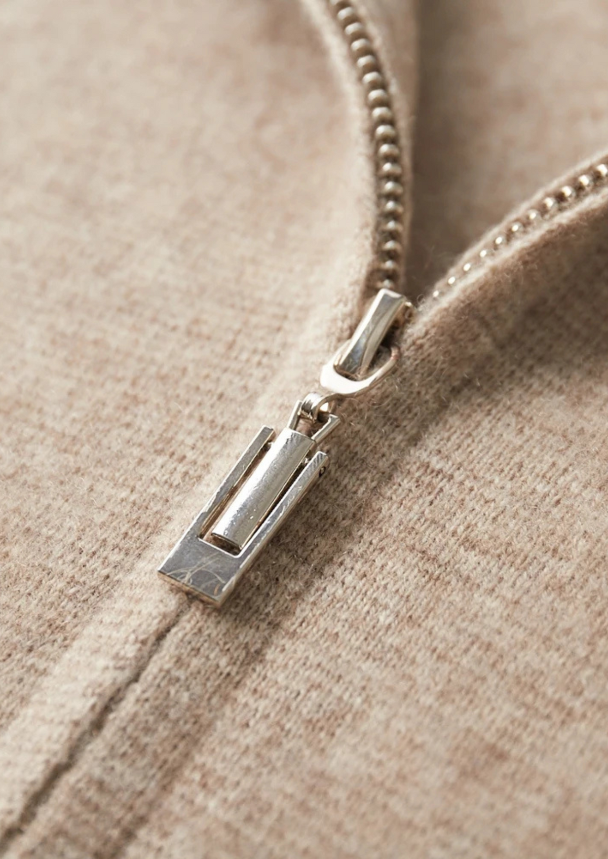 Premium Cashmere Zipper Cardigan, view 5