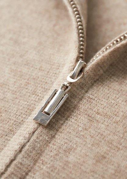 Premium Cashmere Zipper Cardigan, view 5