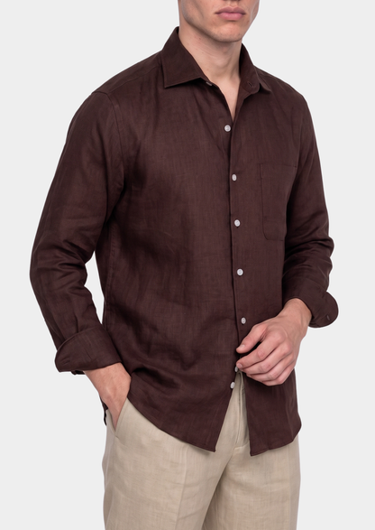 Tiberina Coastal Shirt - Dark Brown, view 1