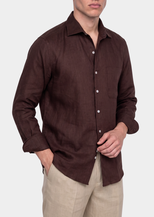 Tiberina Coastal Shirt - Dark Brown, view 1