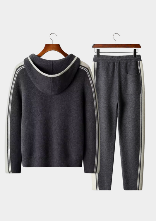 Pure Extra-Fine Merino Wool Dark Gray Damien Set, view 2
