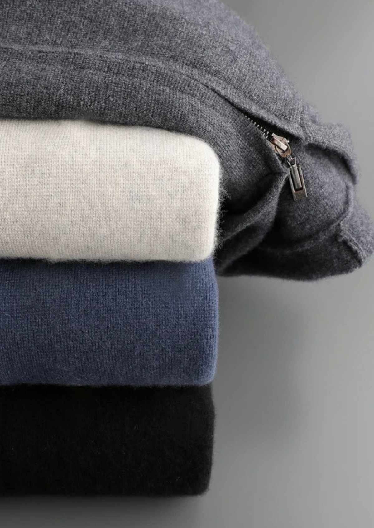Premium Cashmere Zipper Hoodie, view 17