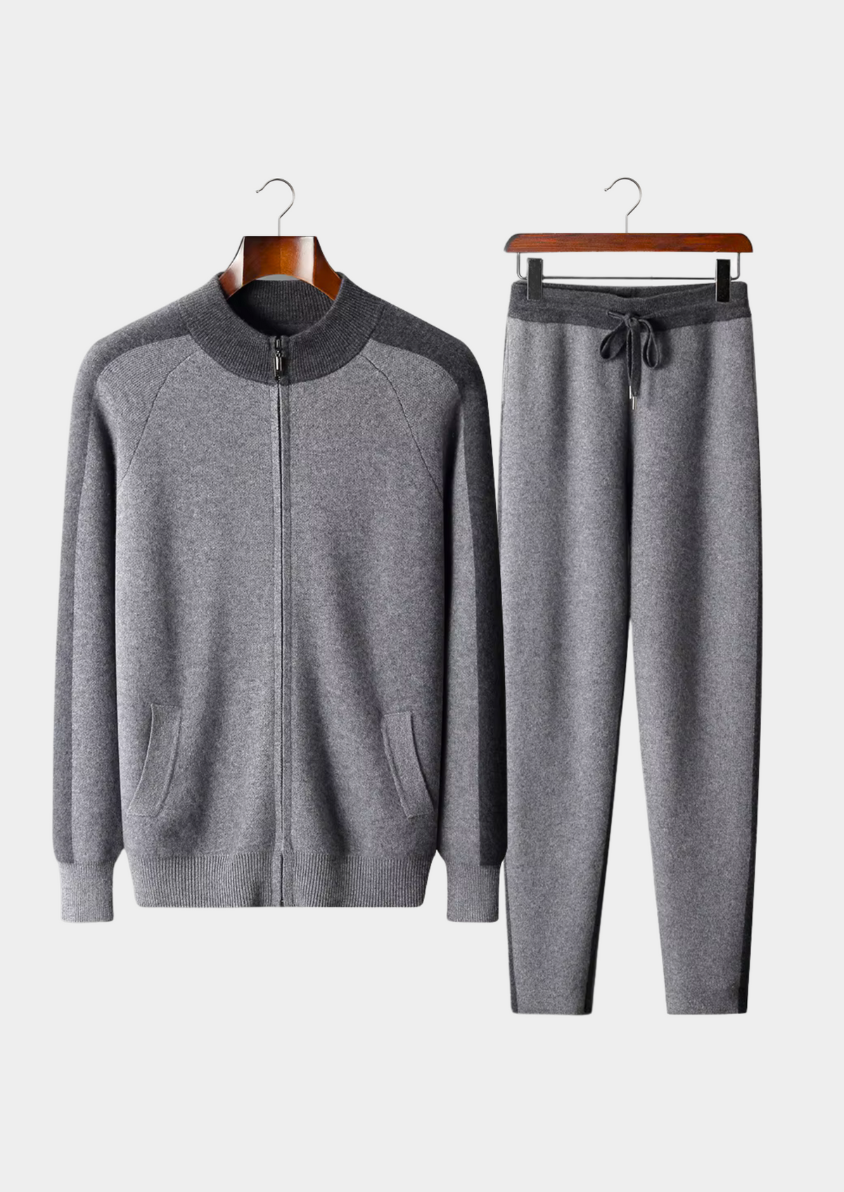 Premium Cashmere Dark Gray Torino Leisure Set, view 1