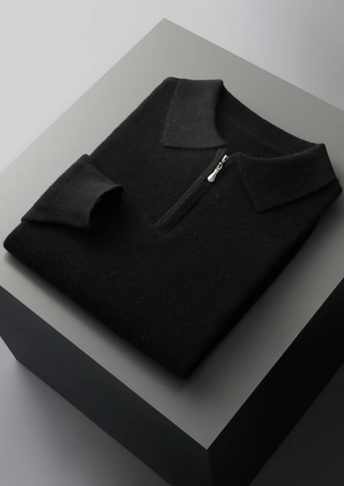 Pure Extra-Fine Merino Wool Half Zip Polo, view 13