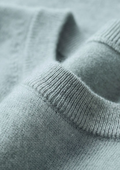 Premium Cashmere Classic Crewneck T-Shirt - Turquoise, view 3