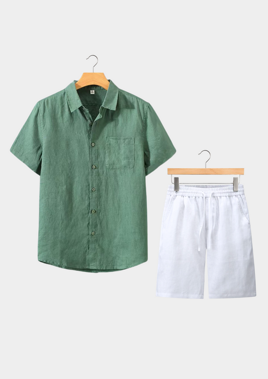Aurelia Shortsleeve Summer Set - Green/white, view 1
