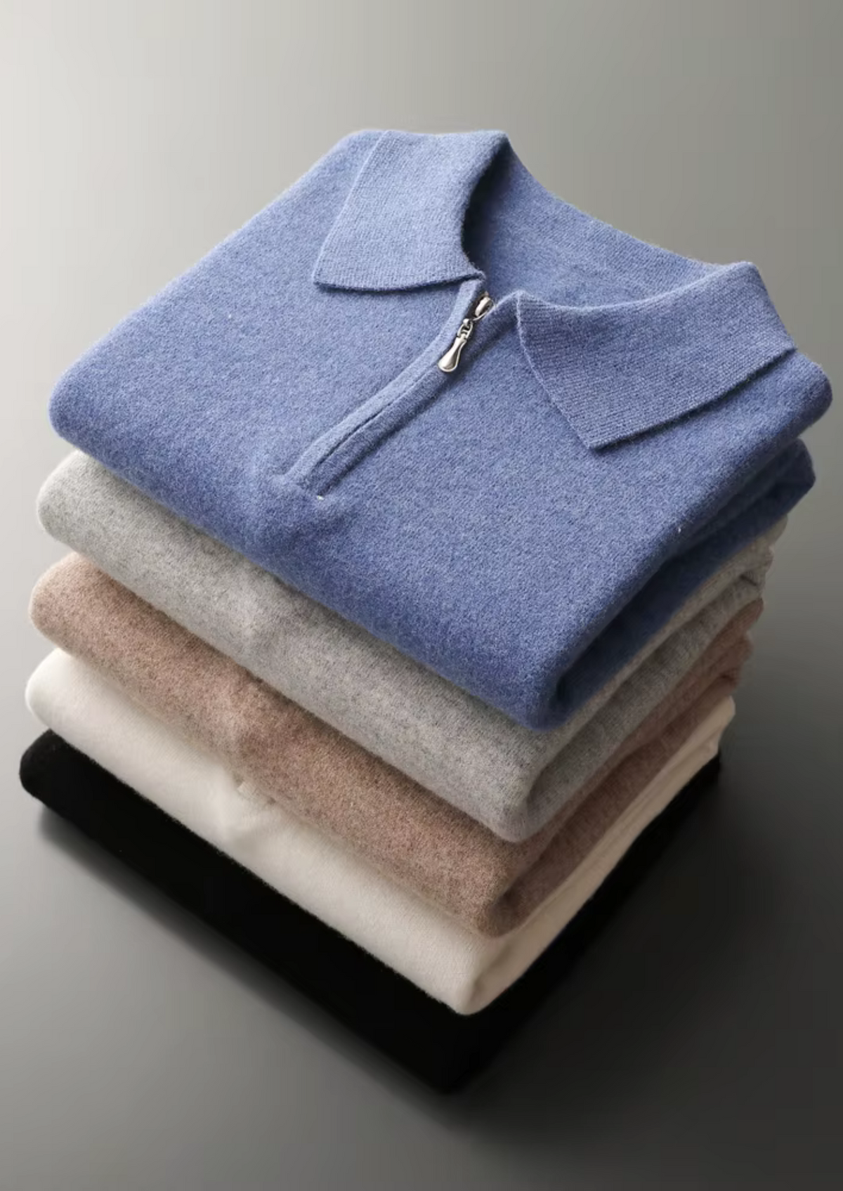 Pure Extra-Fine Merino Wool Half Zip Polo, view 17