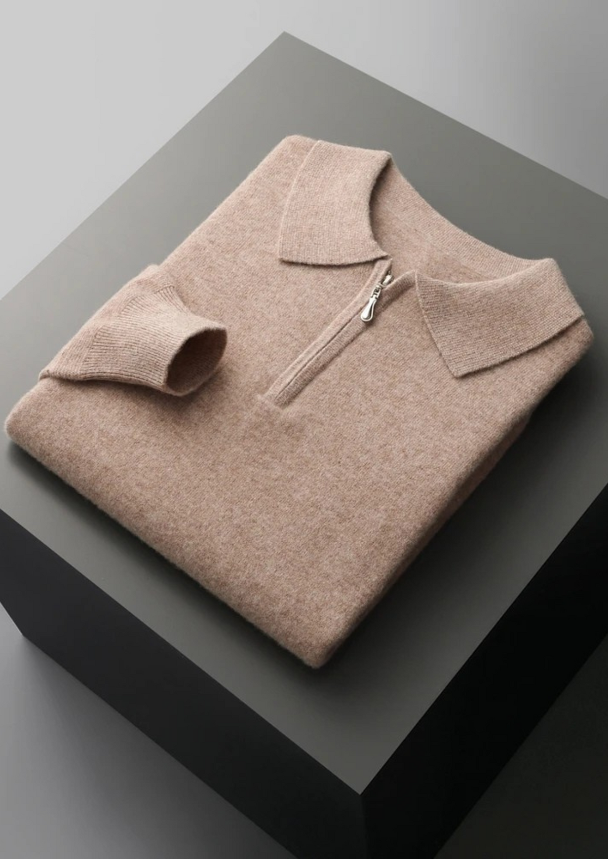 Pure Extra-Fine Merino Wool Half Zip Polo, view 14