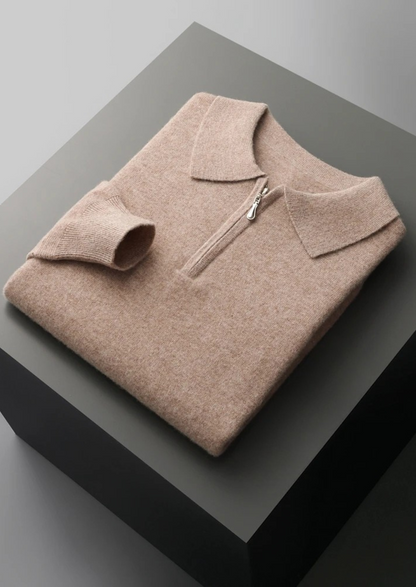 Pure Extra-Fine Merino Wool Half Zip Polo, view 14
