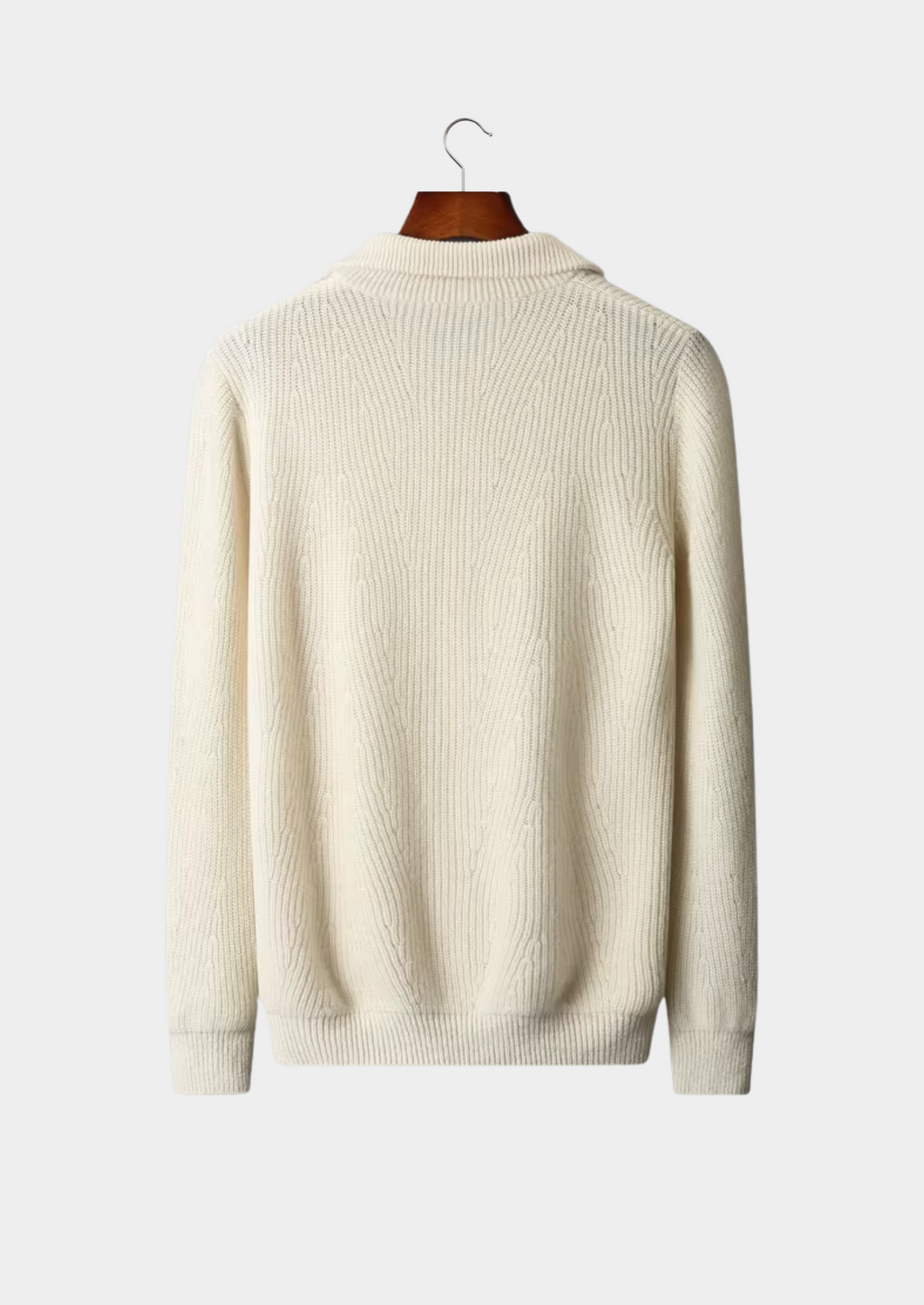 Pure Extra-Fine Merino Wool Ribbed Half-Zip, view 2