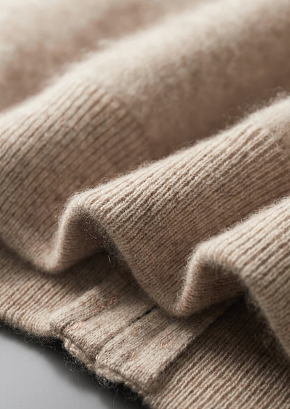 Premium Cashmere Two Tone Zip Cardigan, view 6