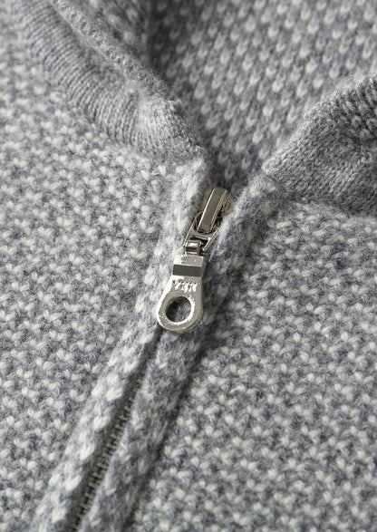 Pure Extra-Fine Merino Wool Jaquard Hoodie, view 3