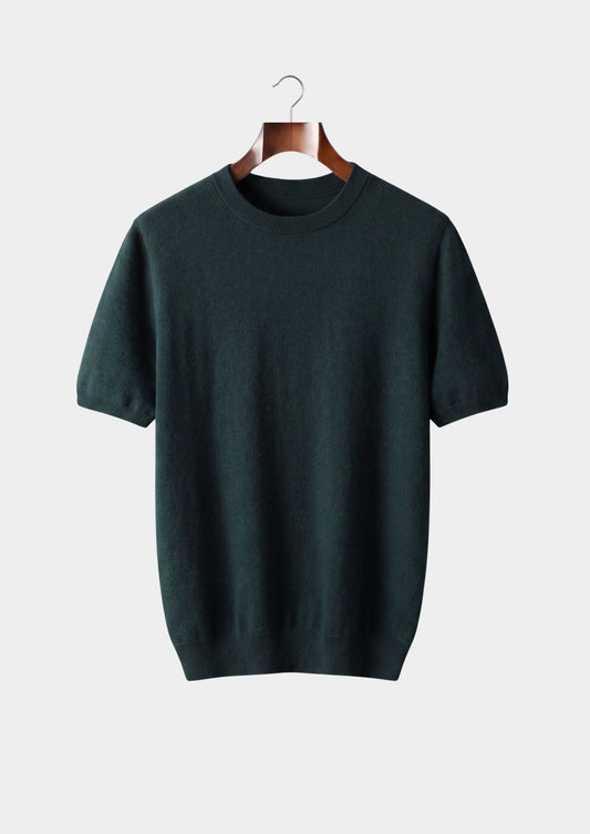 Premium Cashmere Classic Crewneck T-Shirt - Sea Green, view 1