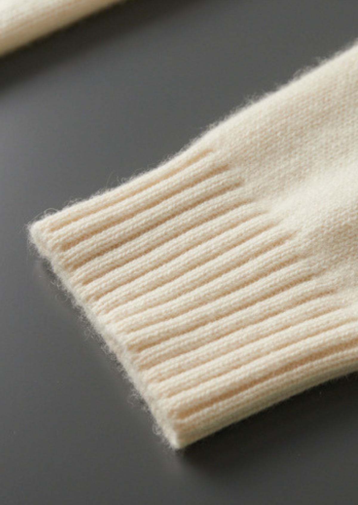 Pure Cashmere Ivory Patterned Mockneck, view 7