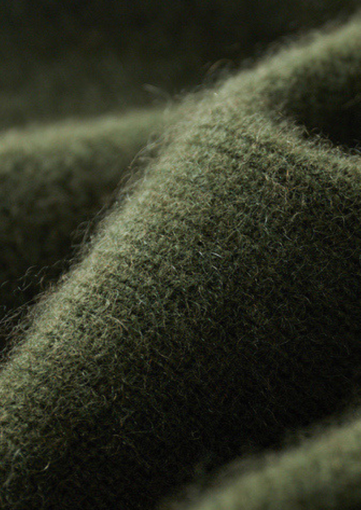 Pure Cashmere Olive Ribbed Half Zip, view 8