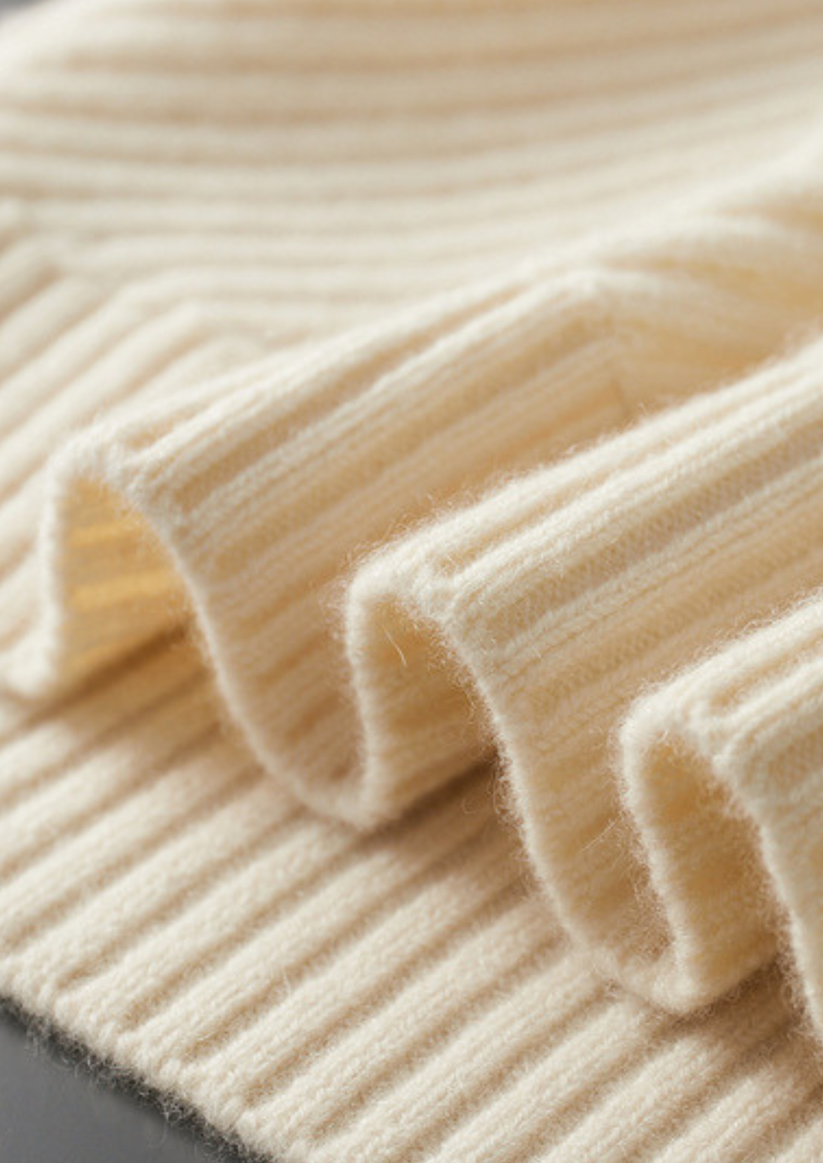Pure Cashmere Ivory Patterned Mockneck, view 4