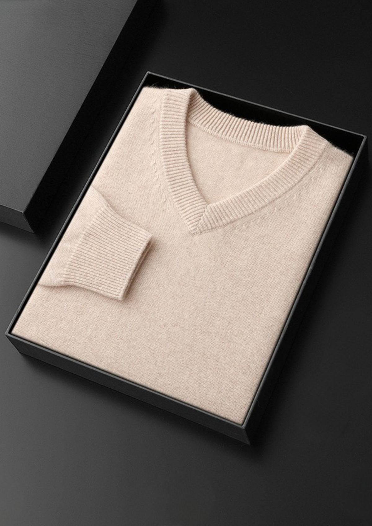 Pure Cashmere Essential V-Neck Sweater, view 12