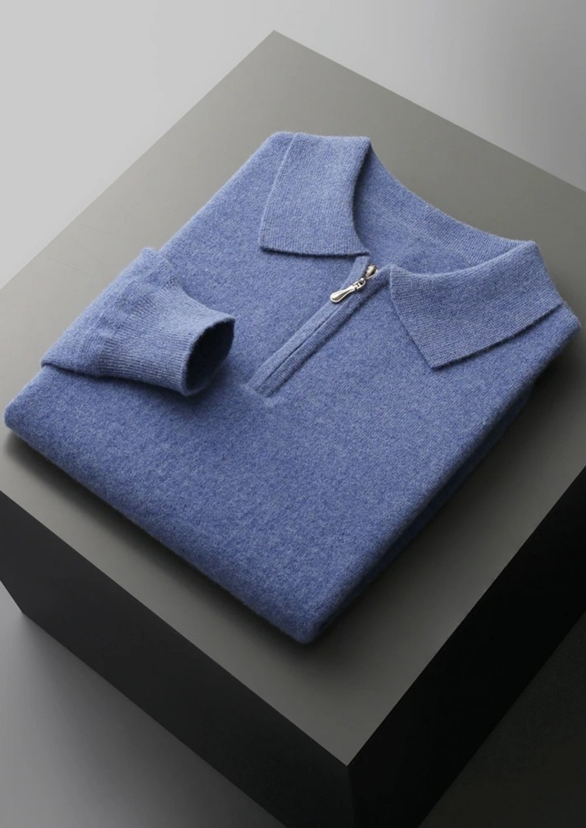Pure Extra-Fine Merino Wool Half Zip Polo, view 6