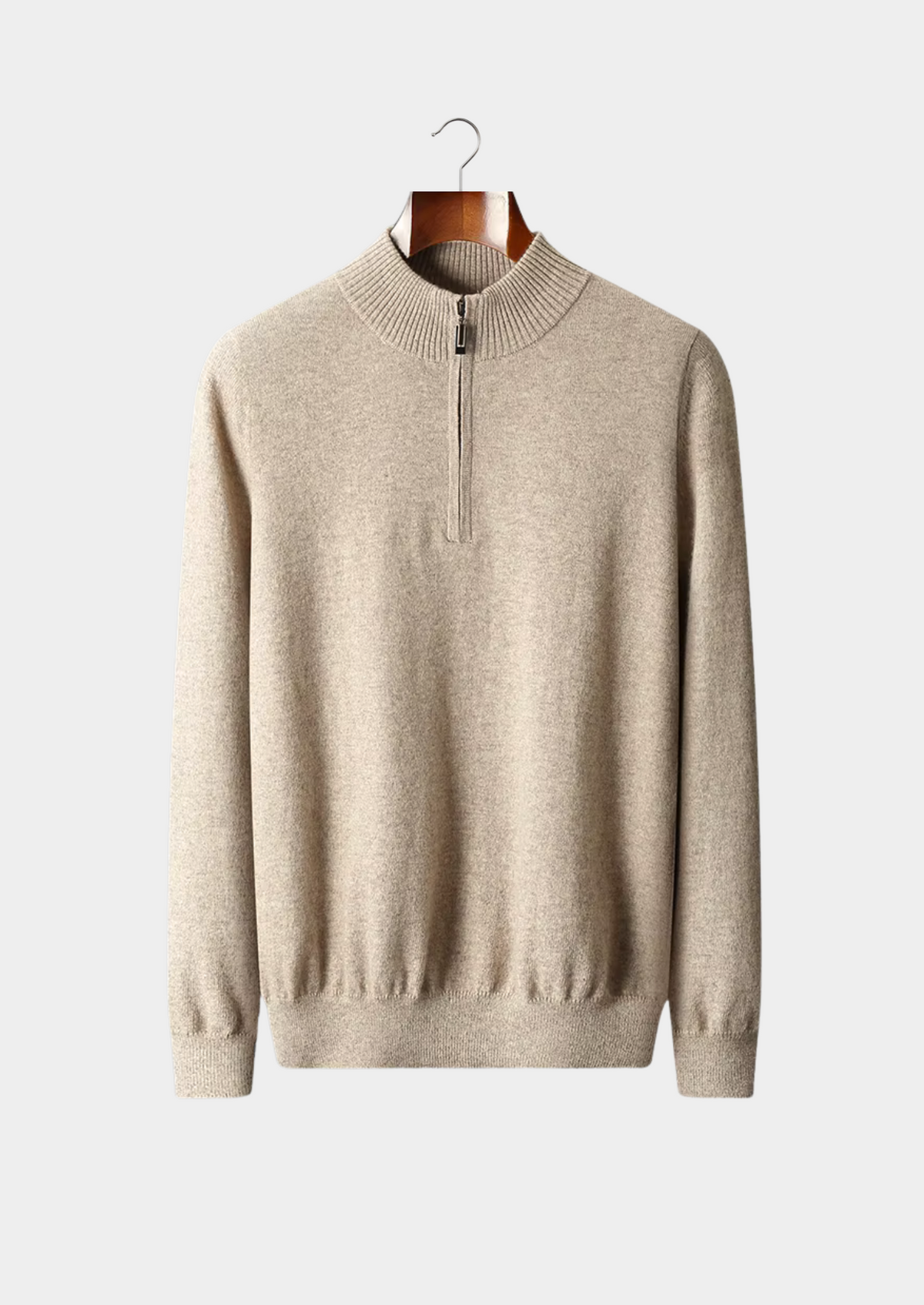 Pure Extra-Fine Merino Wool Half Zip Sweater, view 1