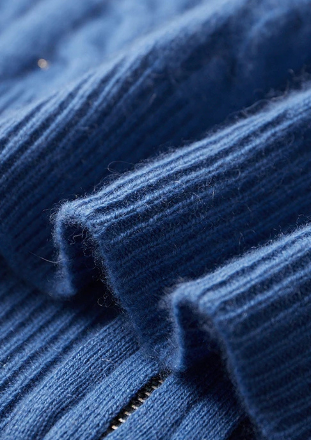 Premium Cashmere Cable Knit Zipper Hoodie, view 5