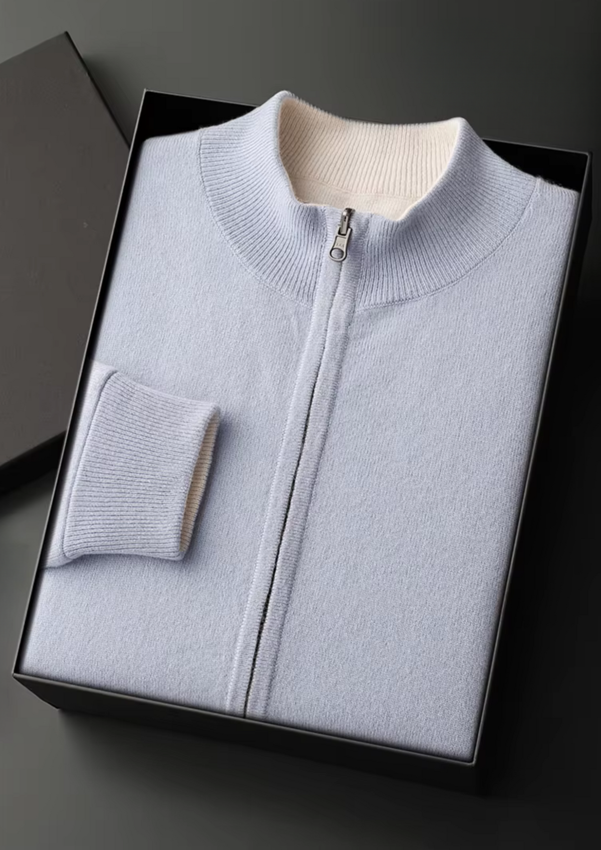 Pure Extra-Fine Merino Wool Zip Cardigan, view 3