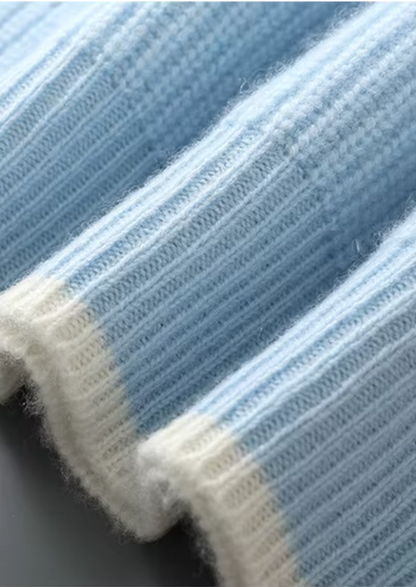 Pure Extra-Fine Merino Wool Two Tone Crewneck, view 8