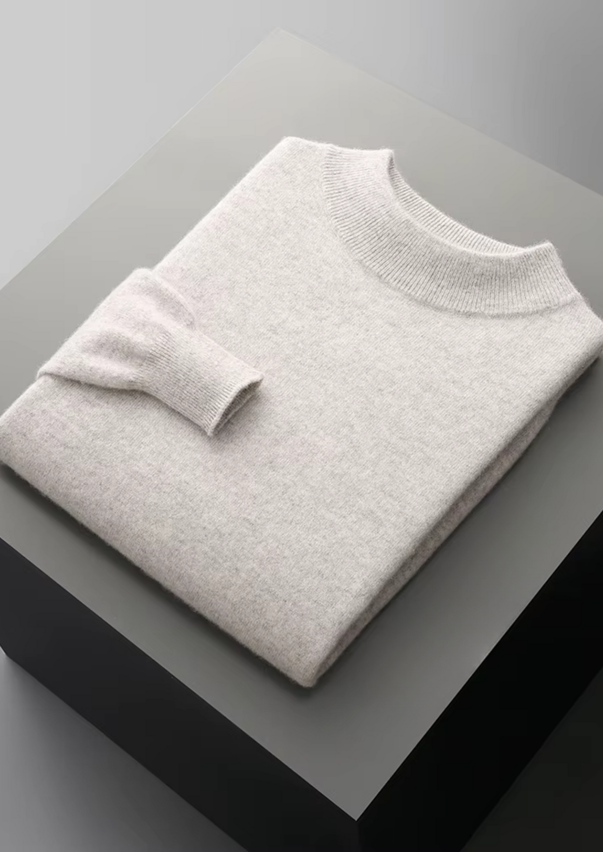 Pure Extra-Fine Merino Wool Classic Mockneck, view 3