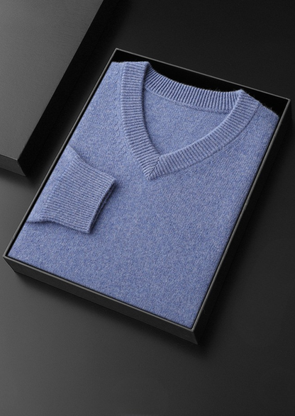 Pure Cashmere Essential V-Neck Sweater, view 7