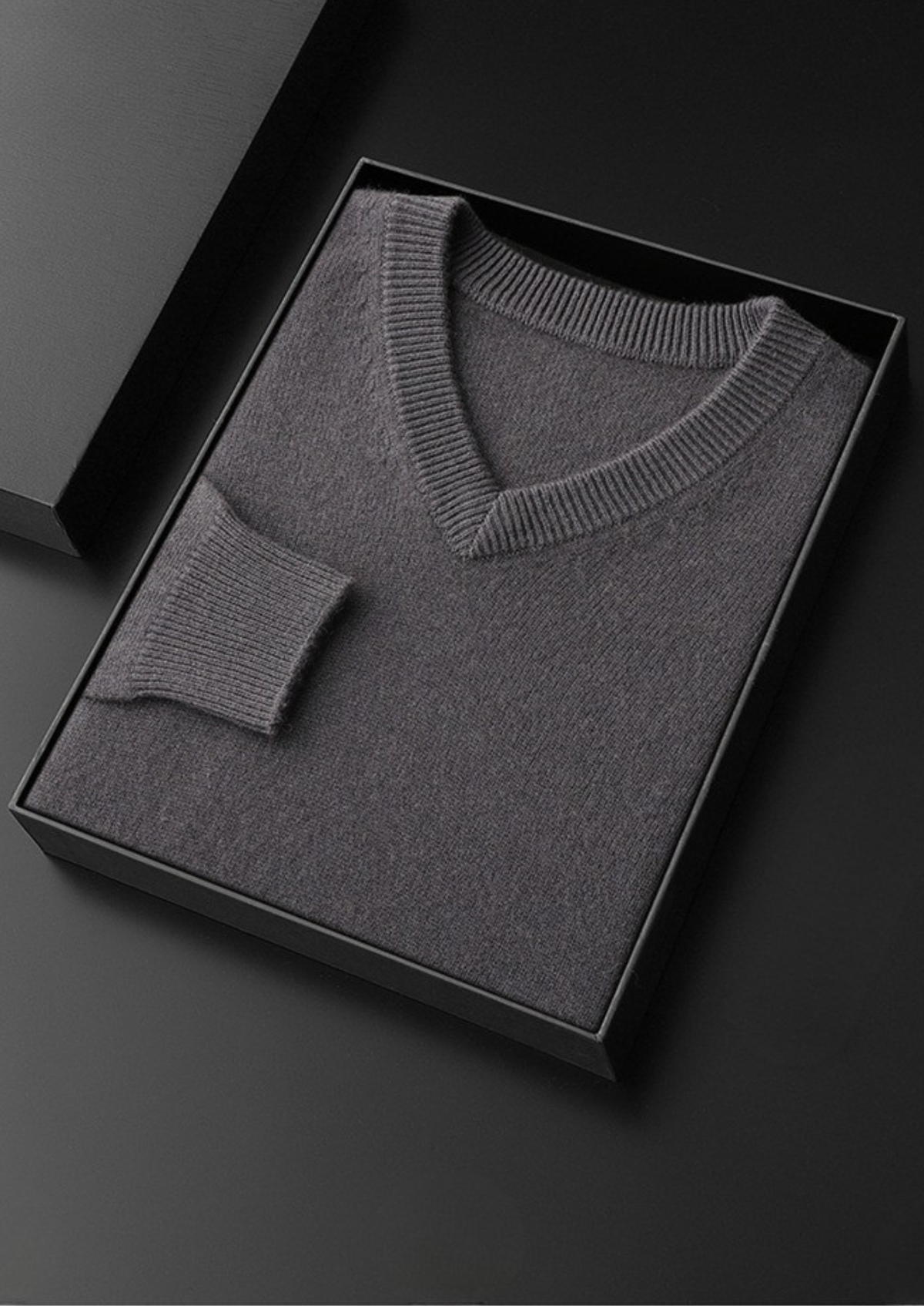 Pure Cashmere Essential V-Neck Sweater, view 10
