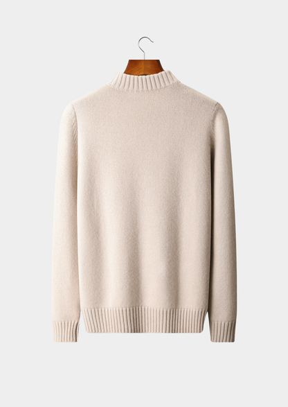 Pure Cashmere Off White Half Zip Sweater, view 2