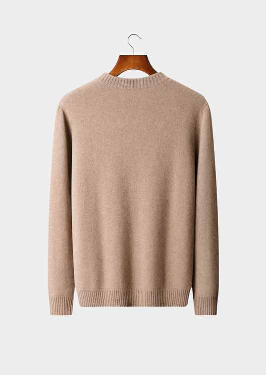 Pure Cashmere Beige Essential Crewneck, view 2
