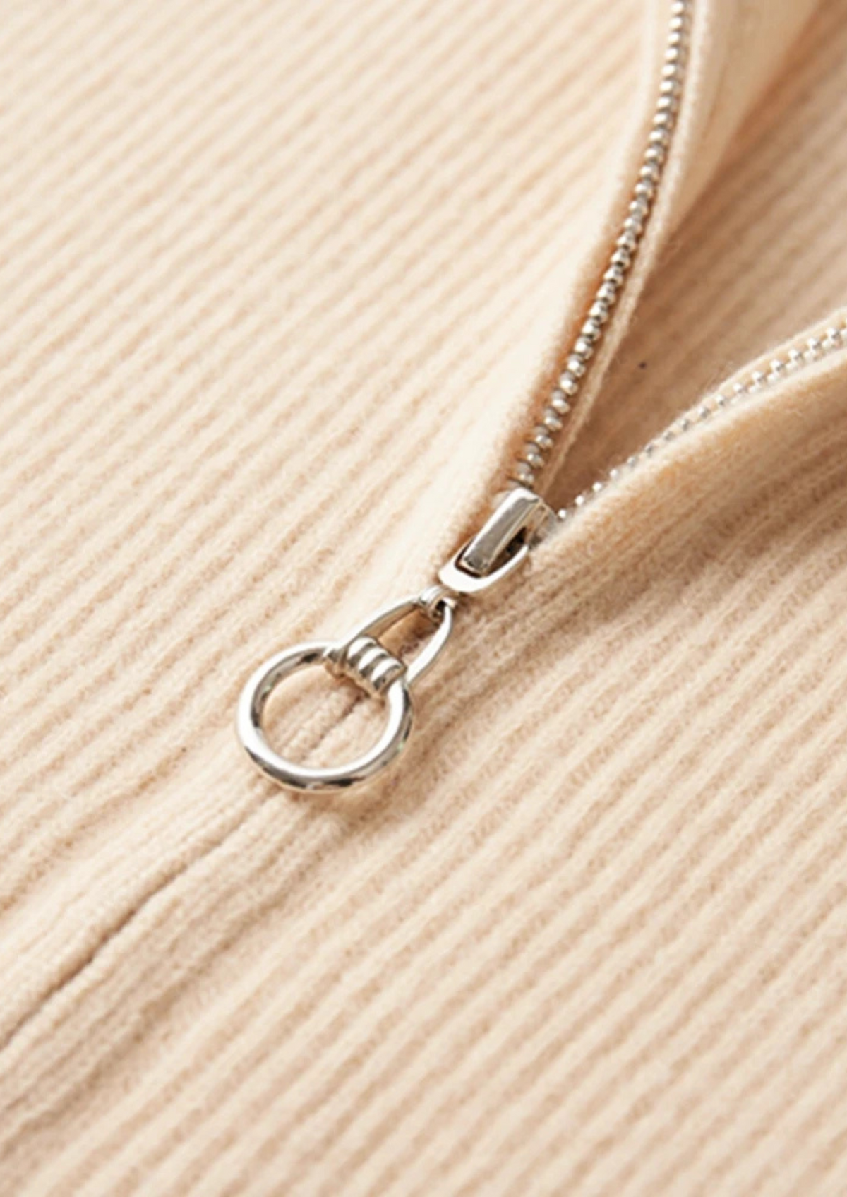 Pure Extra-Fine Merino Wool Ribbed Zip Cardigan, view 5