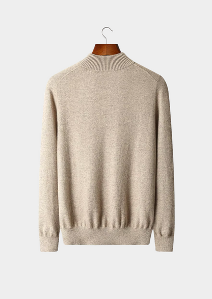 Pure Extra-Fine Merino Wool Half Zip Sweater, view 2