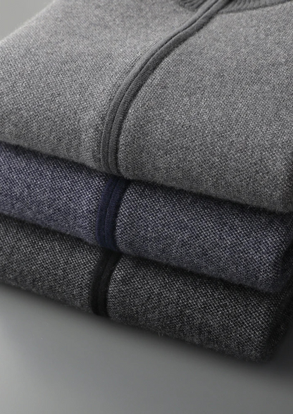 Premium Cashmere Jacquard Zip Cardigan, view 10