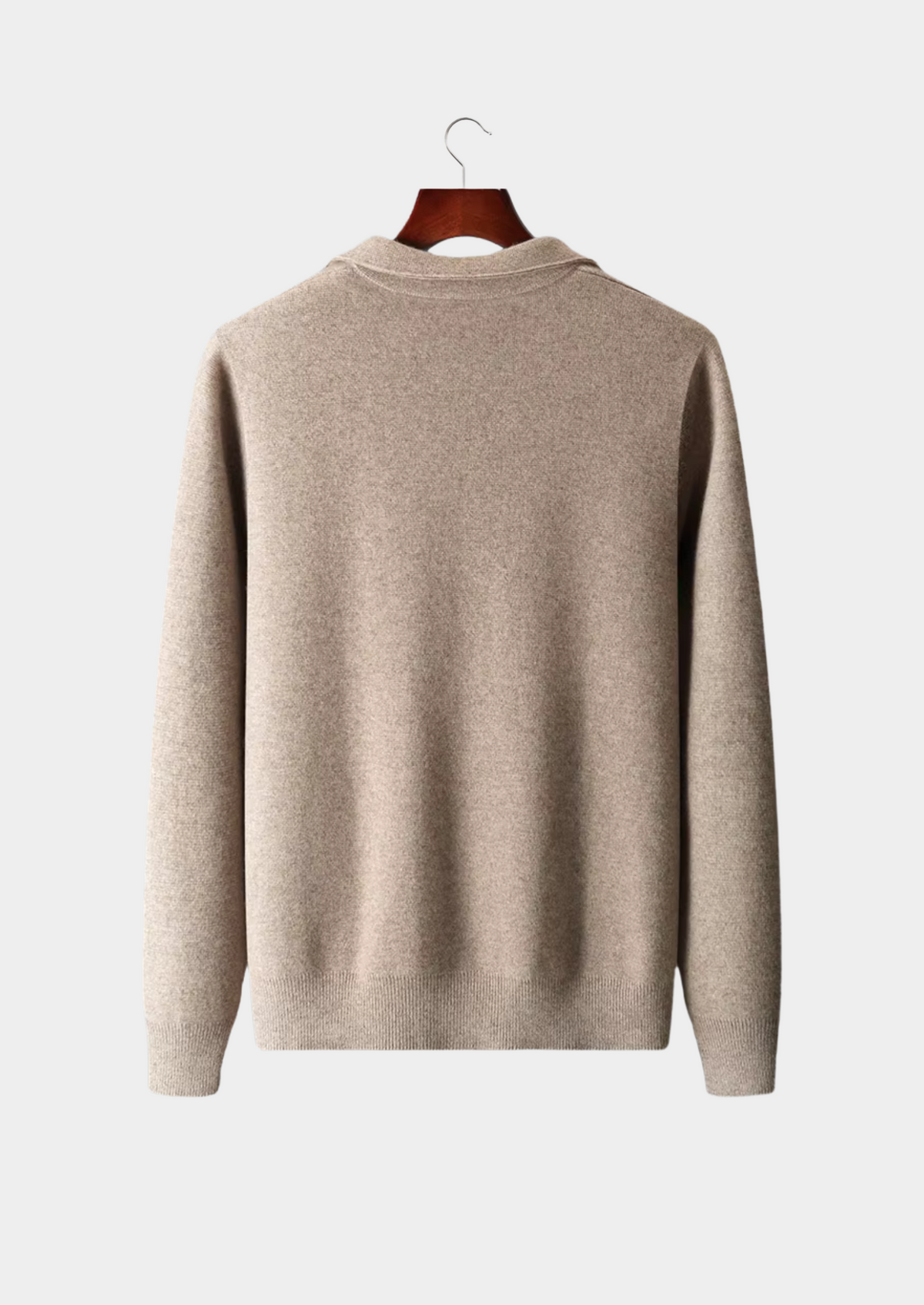 Pure Extra-Fine Merino Wool Zip Polo Cardigan, view 2
