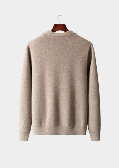 Pure Extra-Fine Merino Wool Zip Polo Cardigan, view 2