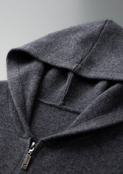 Premium Cashmere Zipper Hoodie, view 4